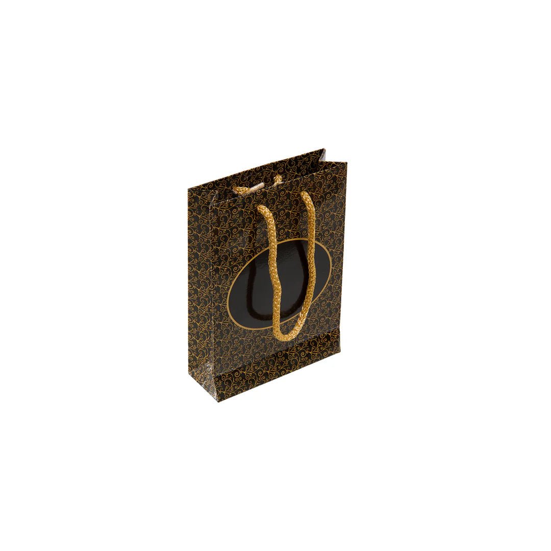 Black and Gold Ivy Paper Bag Large - BOX FOR BRITAIN