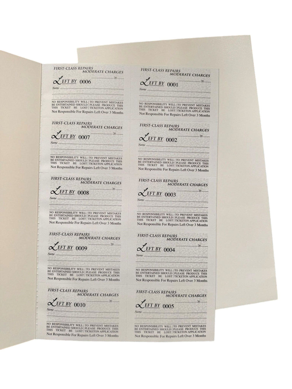Duplicate Repair Book 1 - 1000 , 1000 Self Duplicating Tickets, A4 Size - BOX FOR BRITAIN