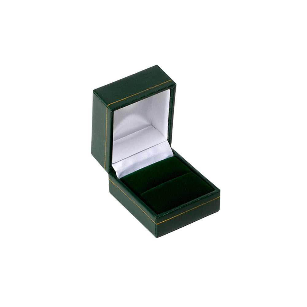 Leatherette Ring Box Green - BOX FOR BRITAIN