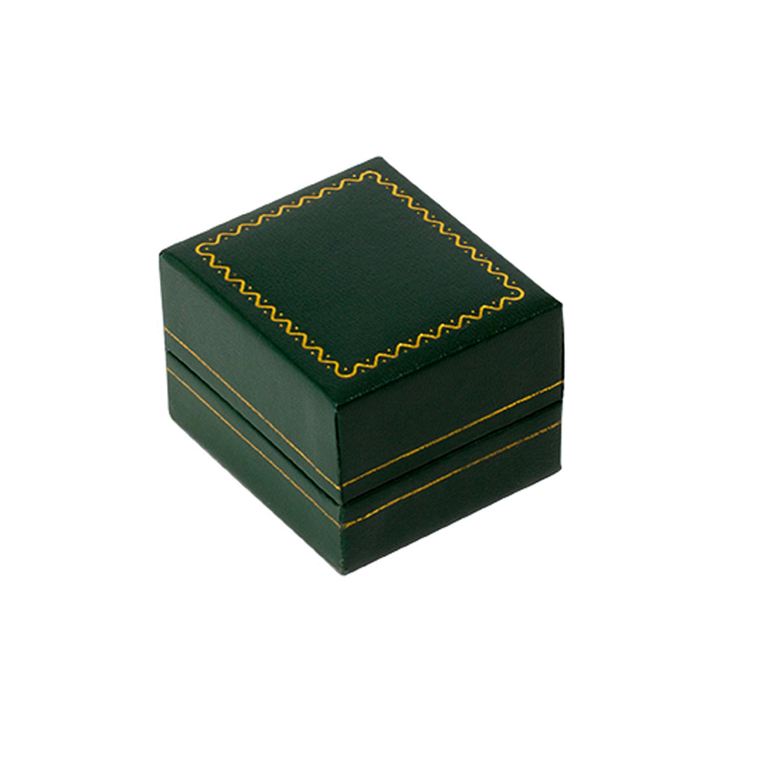 Leatherette Ring Box Green - BOX FOR BRITAIN