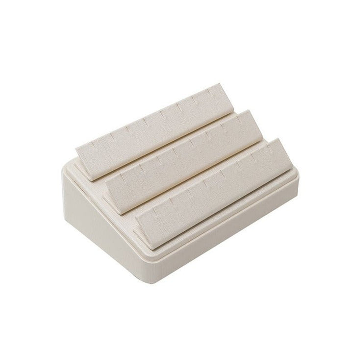 Multiple Earring Display Stand Cream Leatherette - BOX FOR BRITAIN