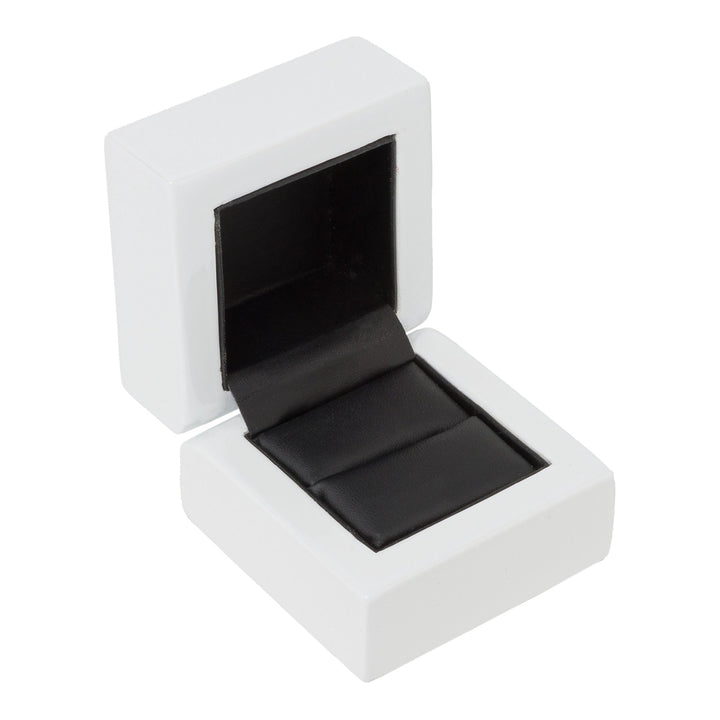 Premium Glossy White Wooden Ring Box - BOX FOR BRITAIN